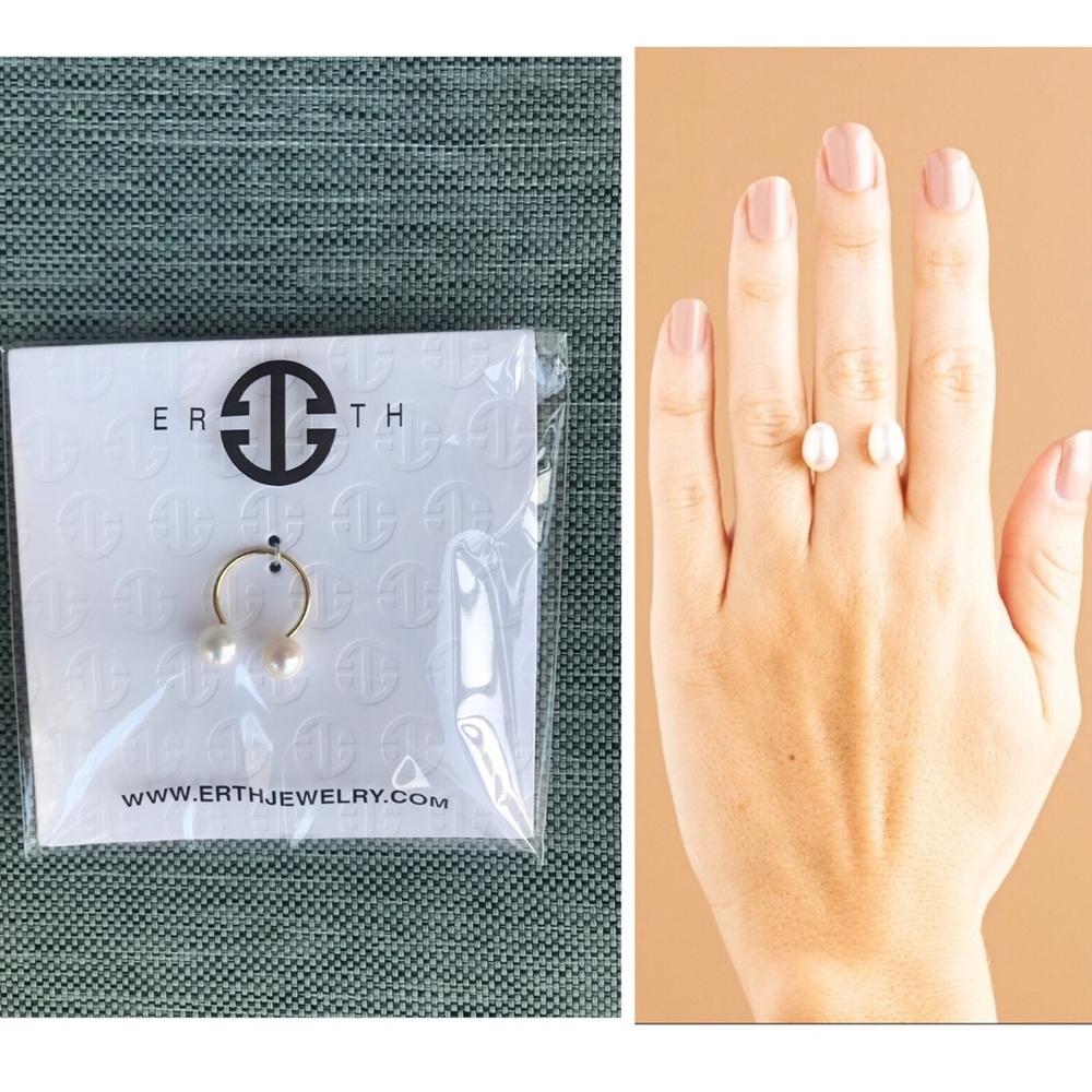 ERTH “Tu & yo” adjustable pearl ring NWT!